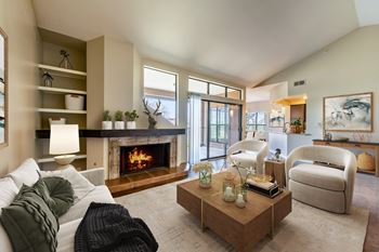 Cozy living room with fireplace